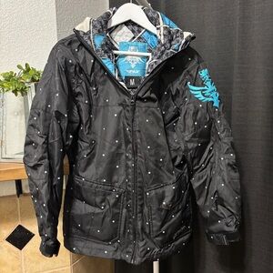 Fly Racing Women’s Snow Parka Insulated Jacket Removable Hood Size M